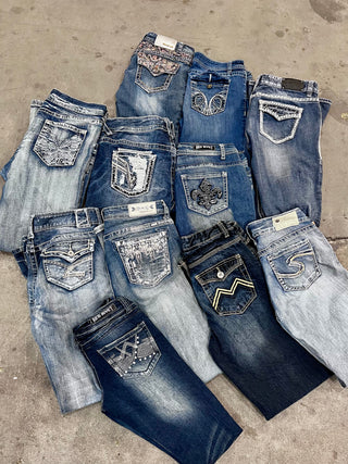 Y2K LADIES EMBROIDERED JEANS